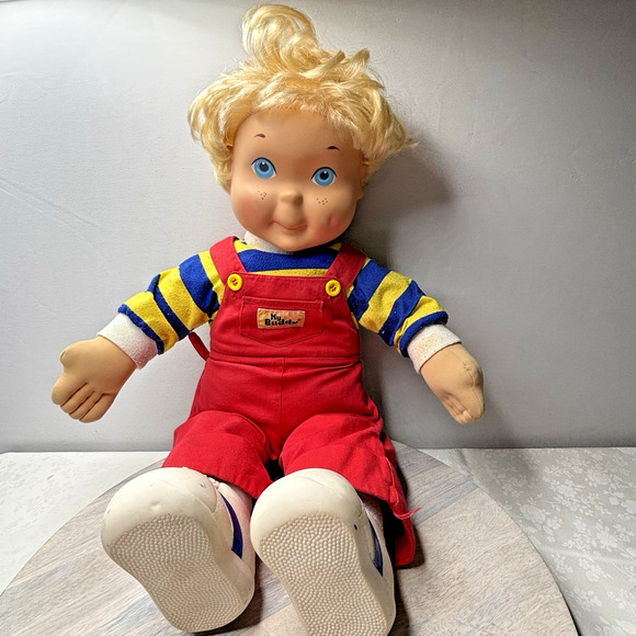 Vintage My Buddy A Real Pal Boy Doll Blonde Hair Blue Eyes Plush Toy